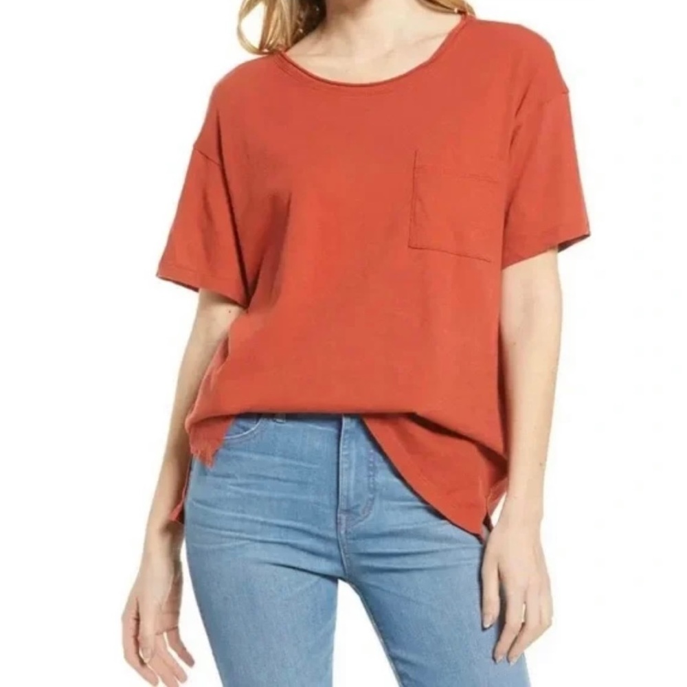 NWT Madewell Softfade Cotton Oversized Pocket Tee Small